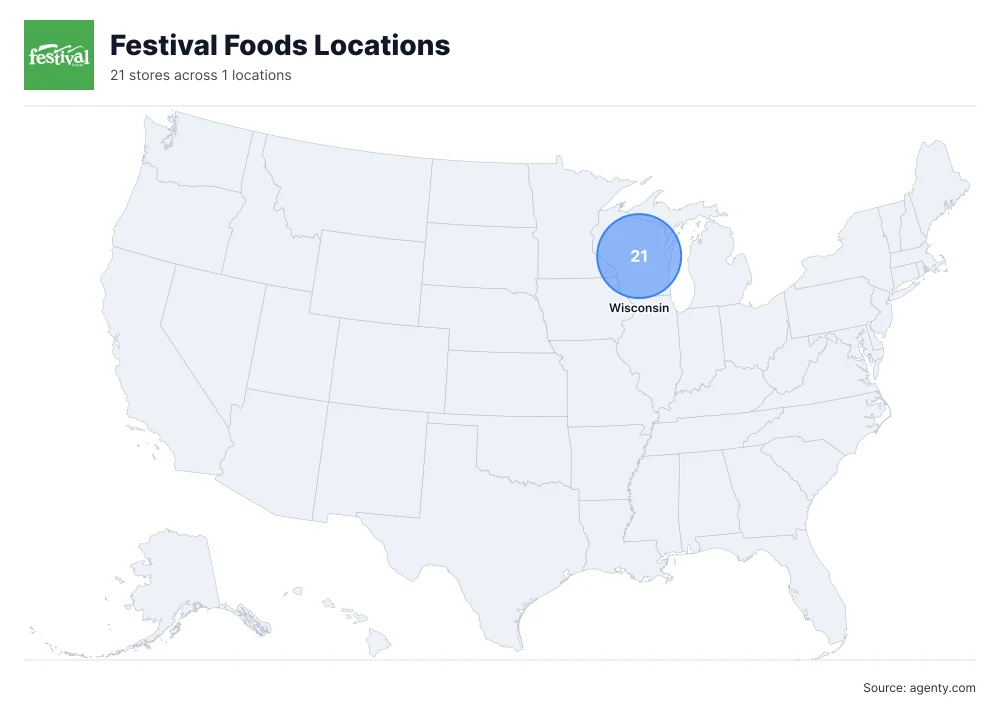Festival Foods Locations by State/Region