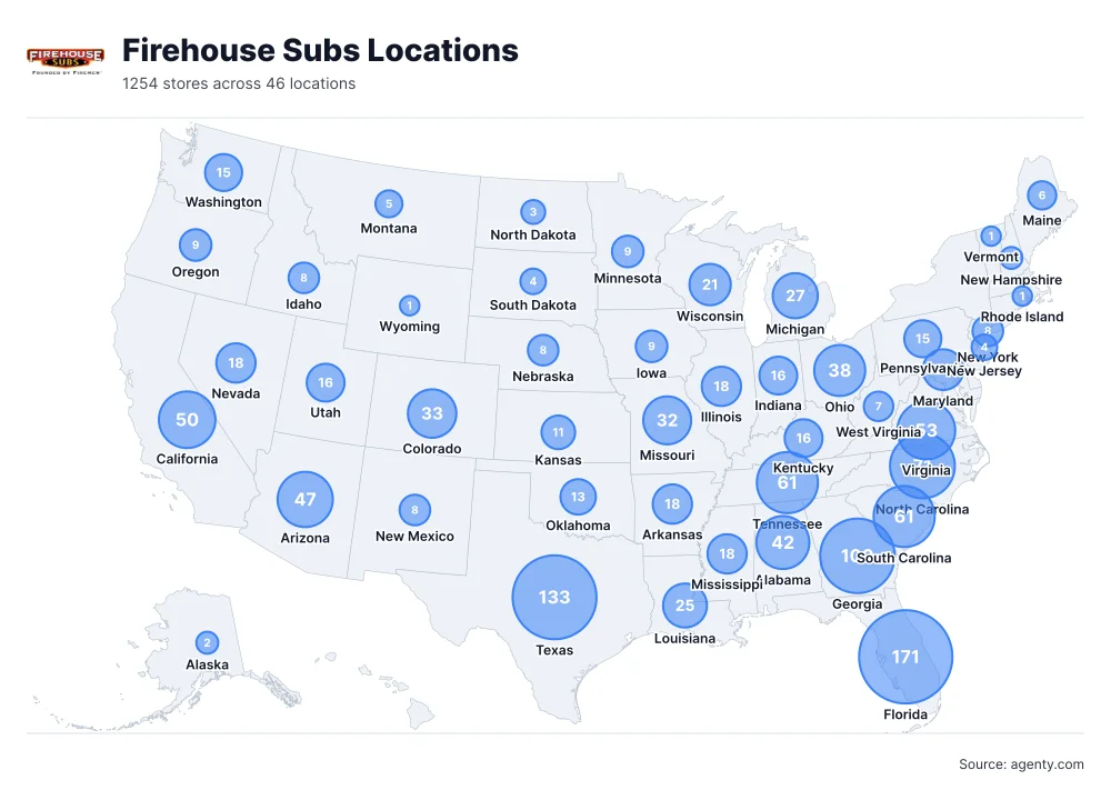Firehouse Subs Locations by State