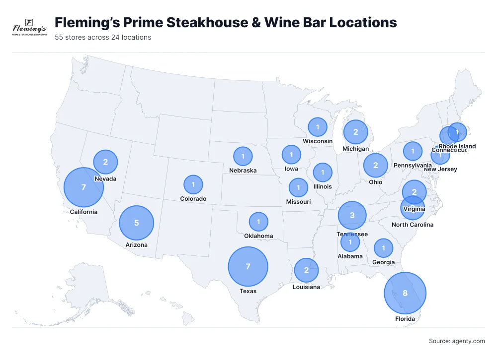 Fleming’s Prime Steakhouse & Wine Bar Restaurant Locations in the USA