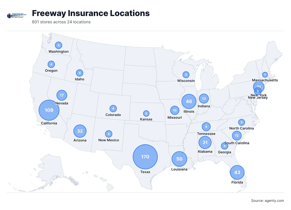Freeway Insurance Locations by State/Region