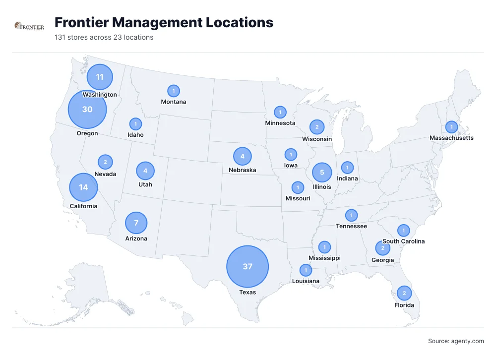 Frontier Management Locations by State
