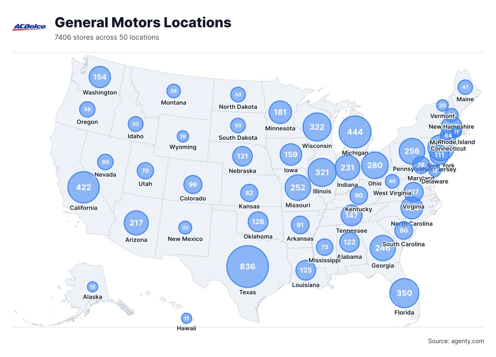 General Motors Locations by State/Region