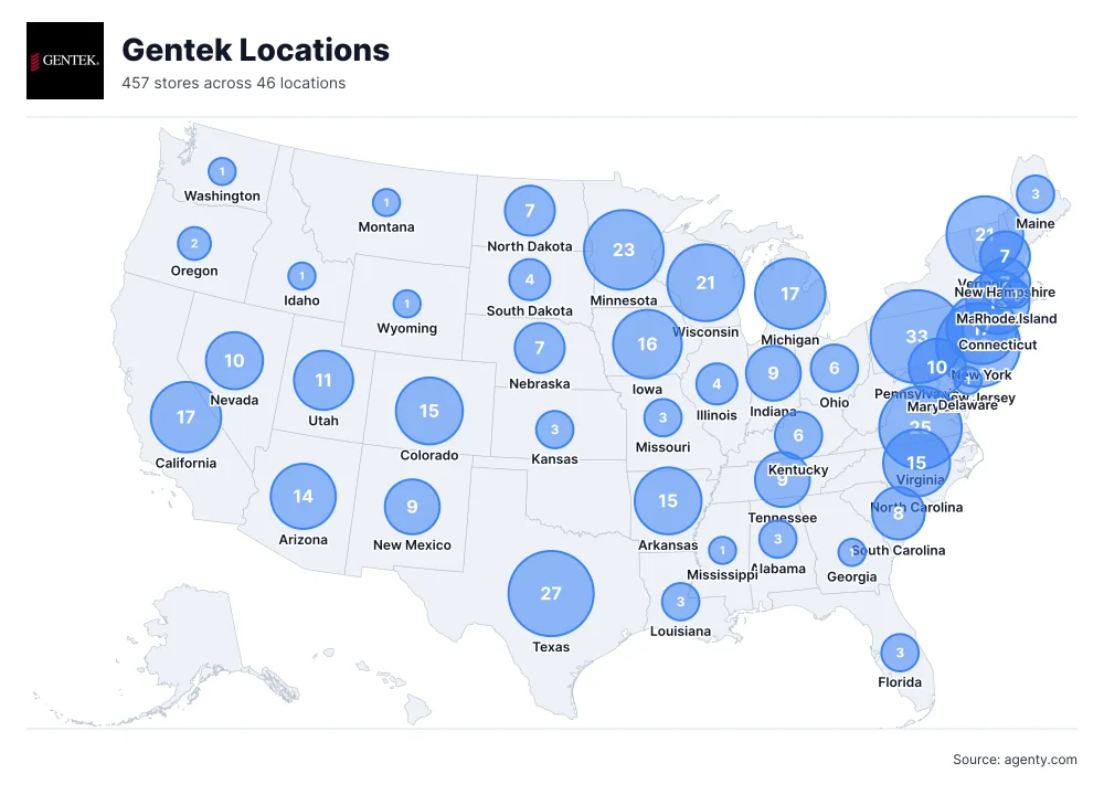 Gentek Locations by State