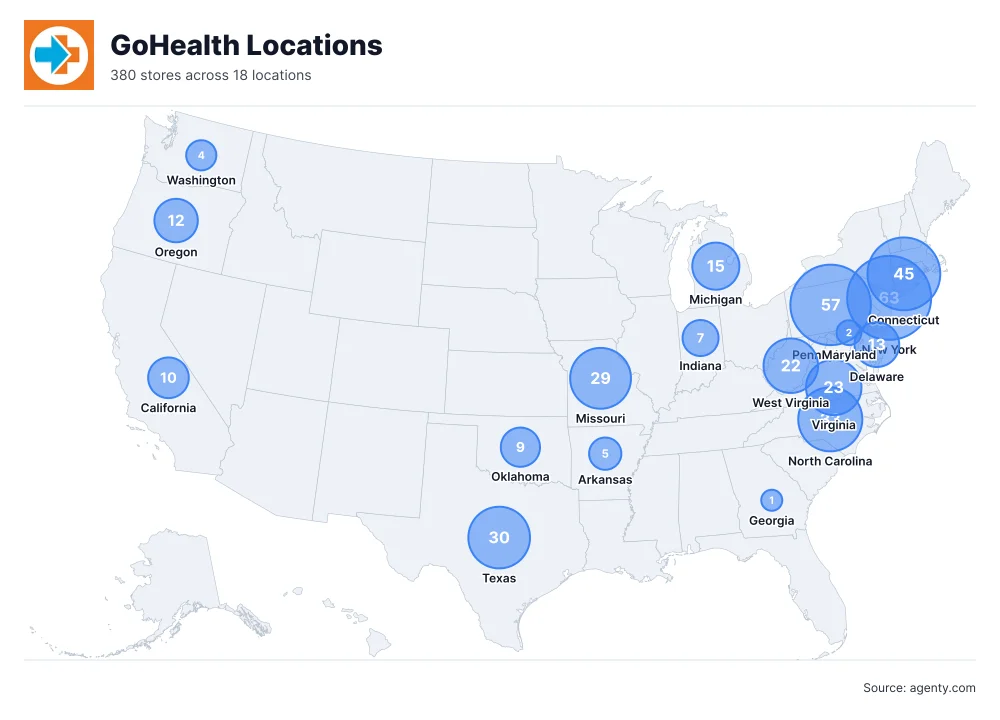 GoHealth Locations by State
