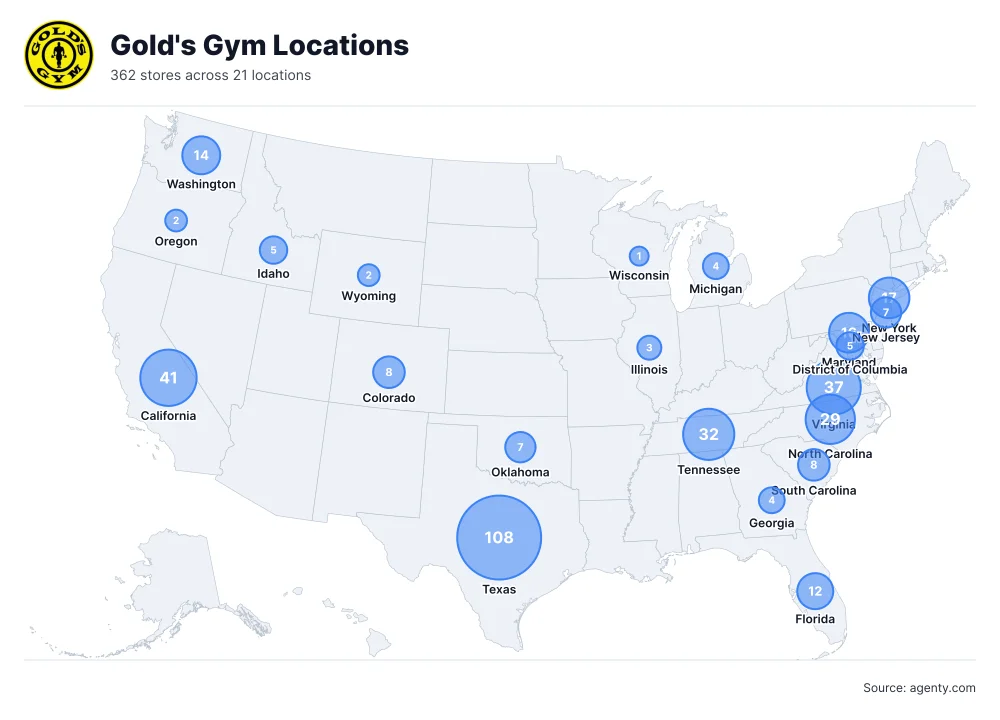 Gold's Gym Locations by State/Region