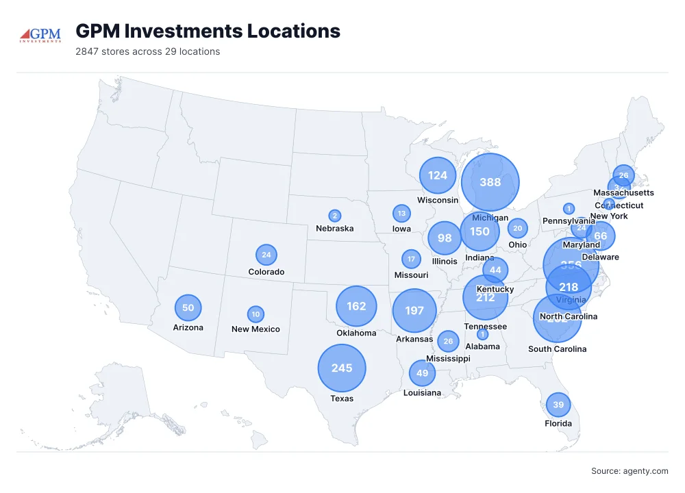 GPM Investments Locations by State/Region