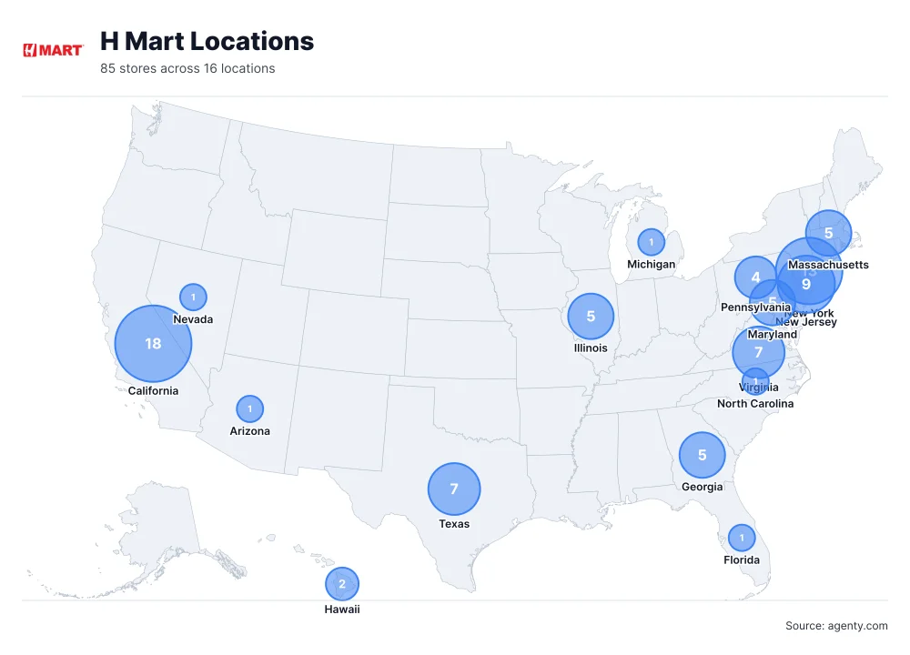 H Mart Locations by State