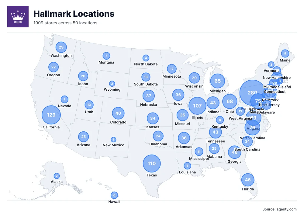 Hallmark Locations by State