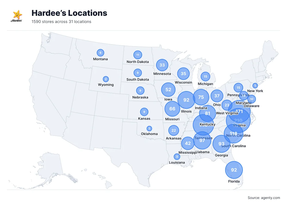 Hardee’s Locations by State