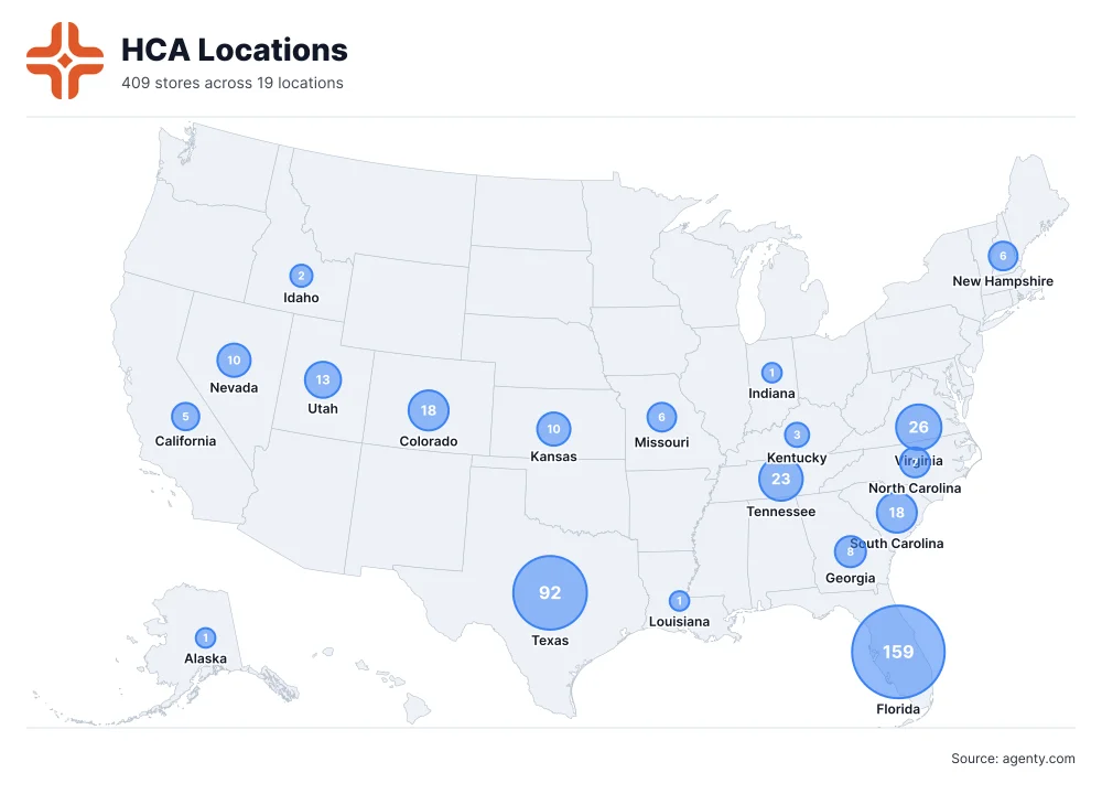 HCA Locations by State