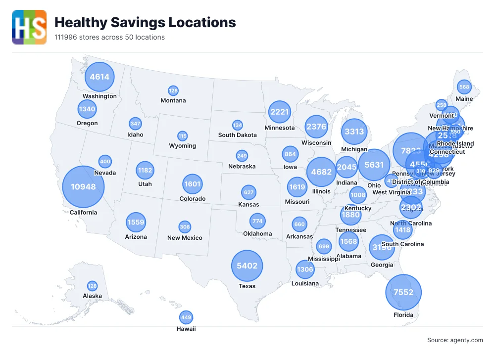 Healthy Savings Locations by State/Region