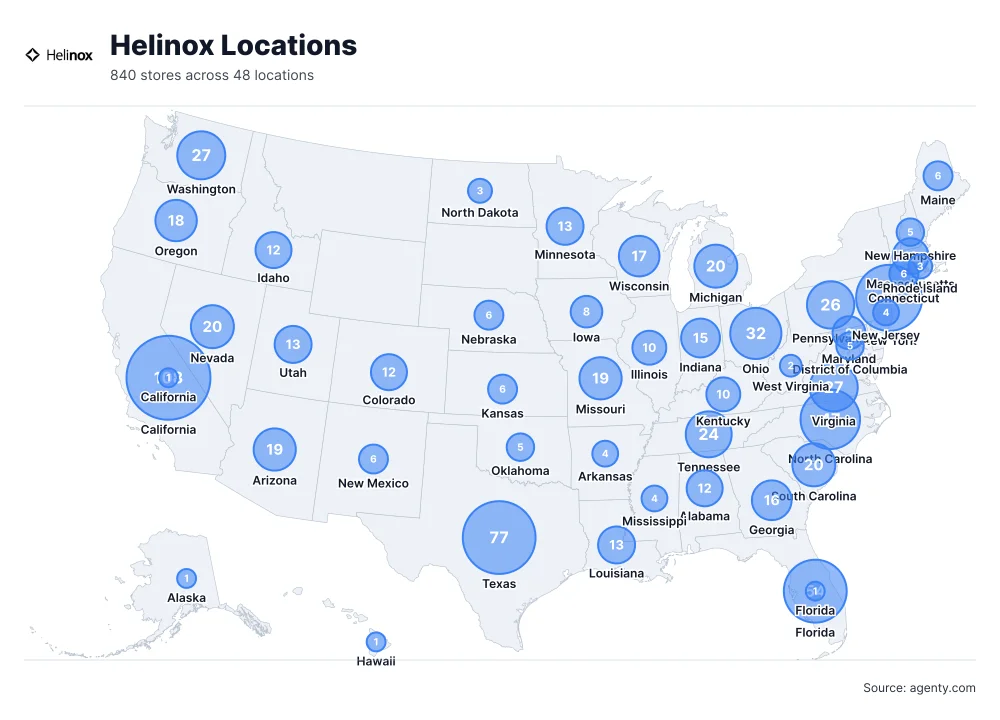 Helinox Locations by State