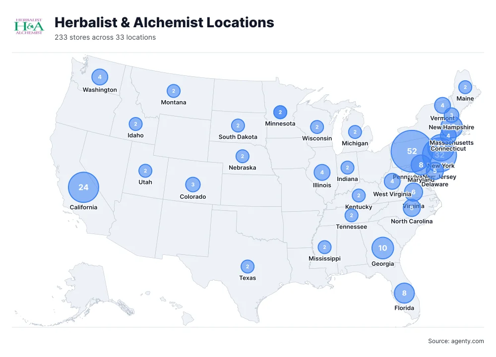 Herbalist & Alchemist Locations by State/Region