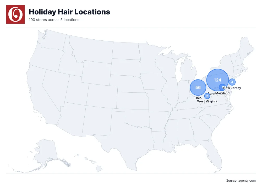 Holiday Hair Locations by State/Region