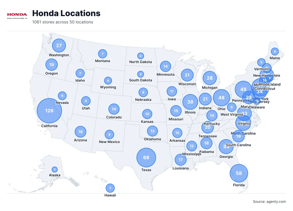 Honda Locations by State