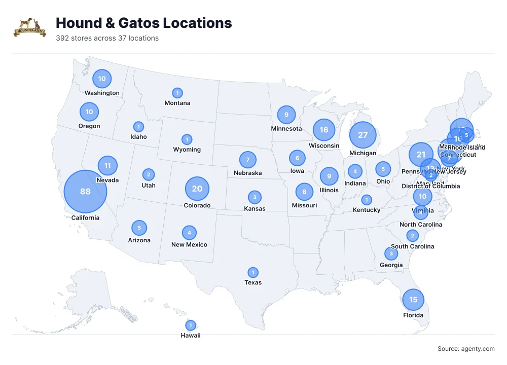 Hound & Gatos Locations in the USA