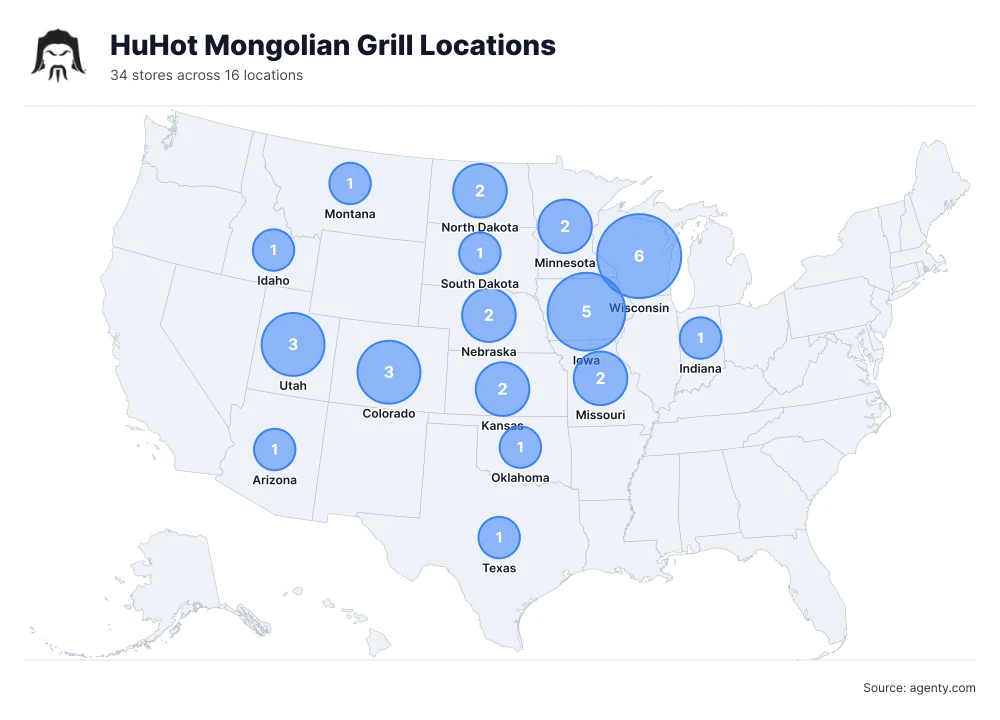 HuHot Mongolian Grill Locations by State