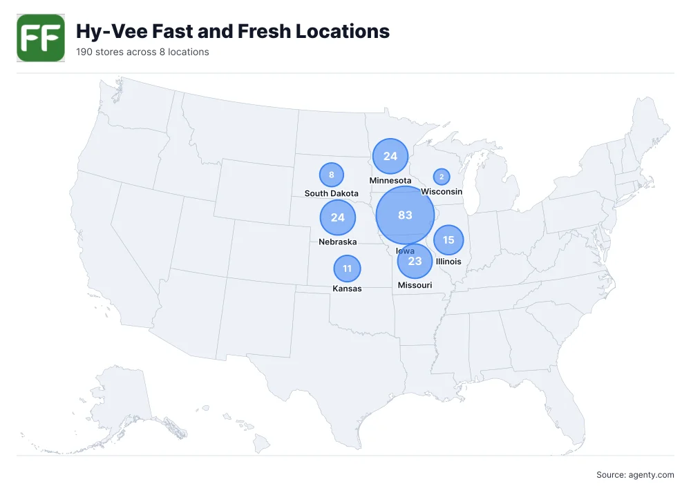 Hy-Vee Fast and Fresh Locations by State/Region