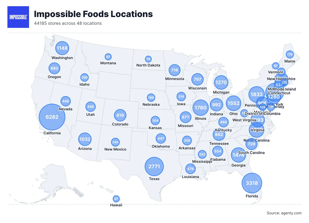 Impossible Foods Locations by State