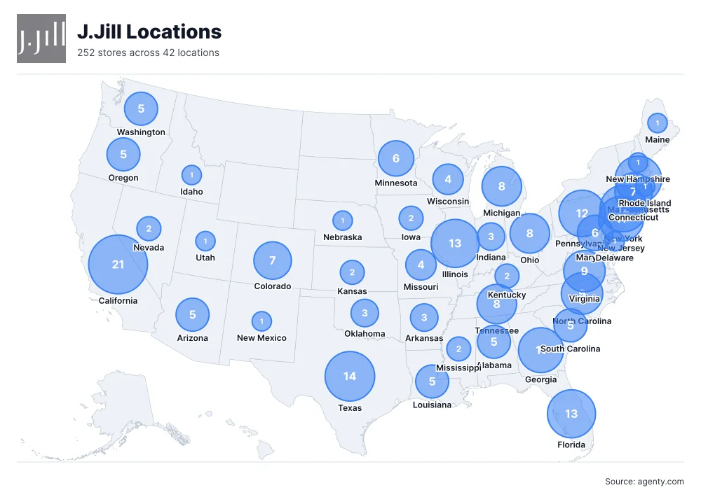 J.Jill Locations by State