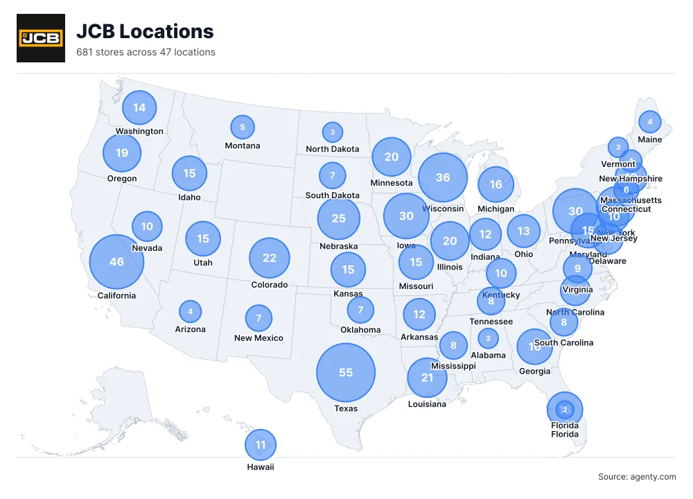JCB Locations by State