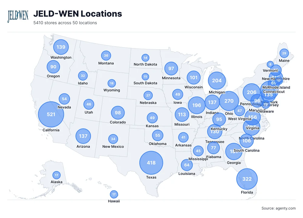 JELD-WEN Locations by State