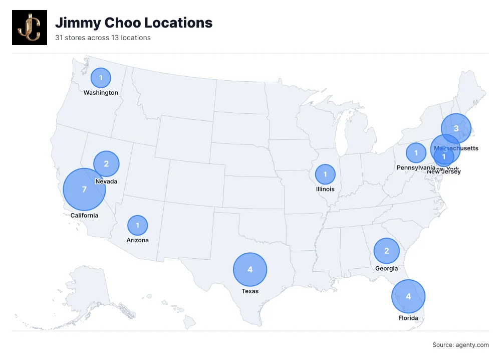 Jimmy Choo Locations by State