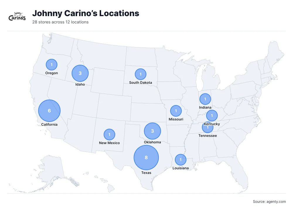 Johnny Carino’s Locations by State