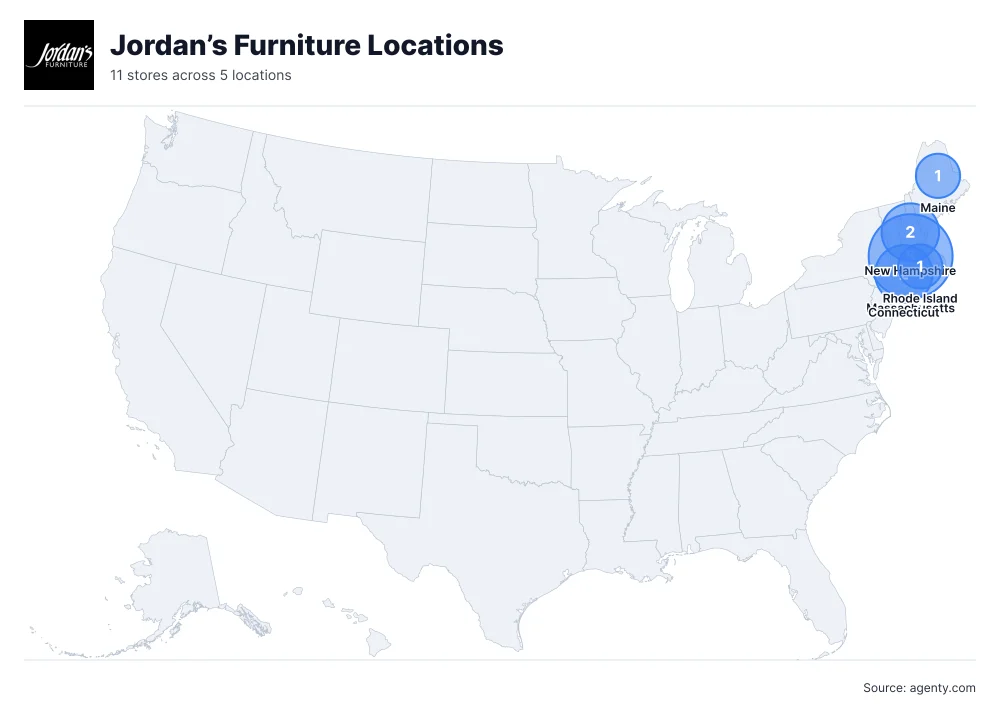 Jordan’s Furniture Locations by State