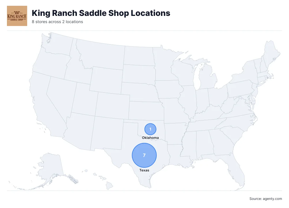 King Ranch Saddle Shop Locations by State