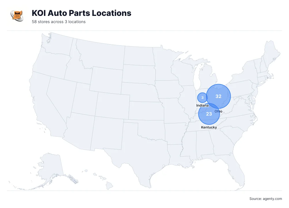 KOI Auto Parts Locations by State/Region