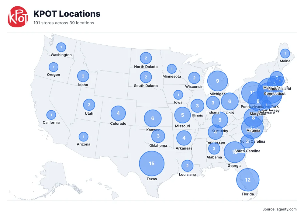 KPOT Locations by State
