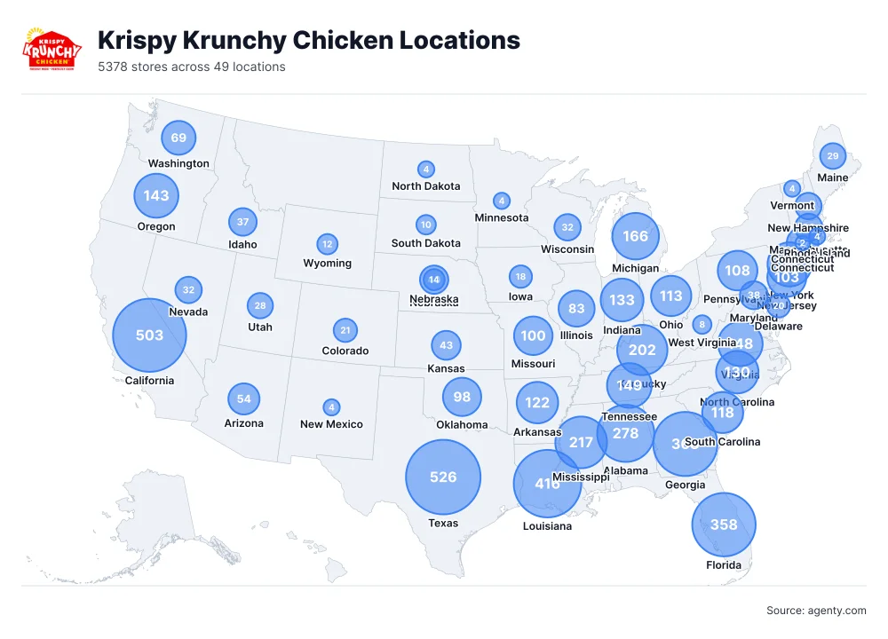 Krispy Krunchy Chicken Locations by State