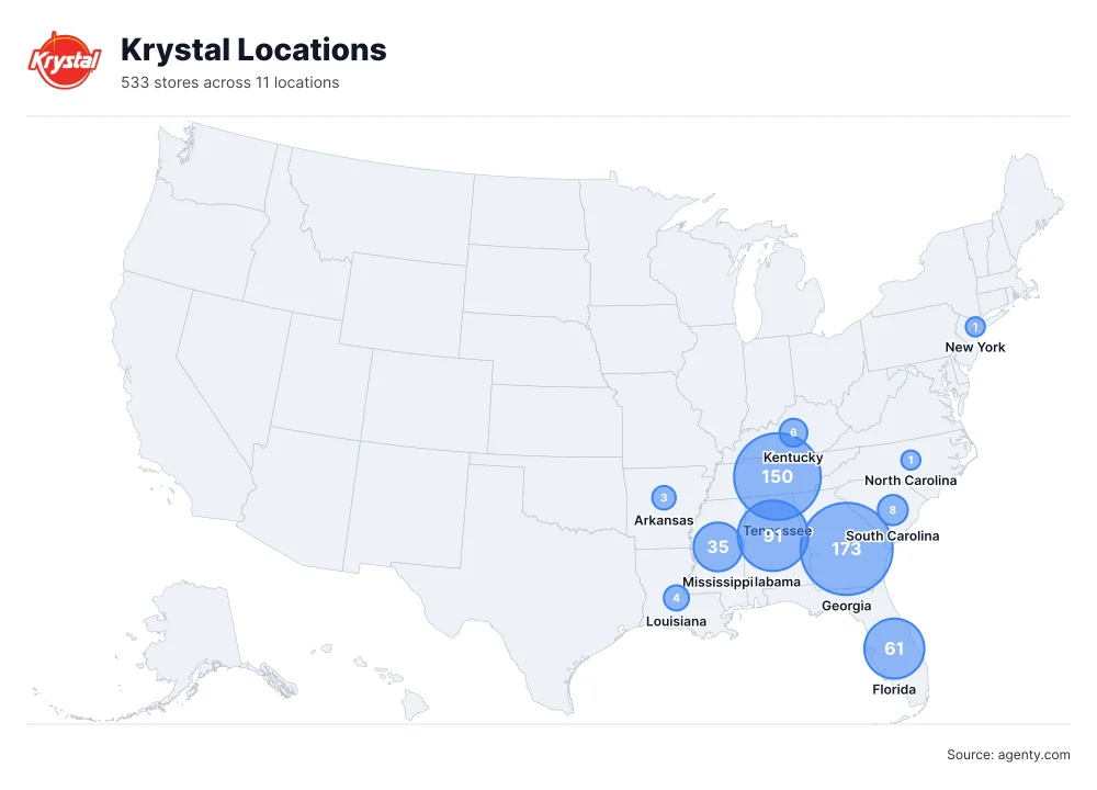Krystal Locations by State/Region