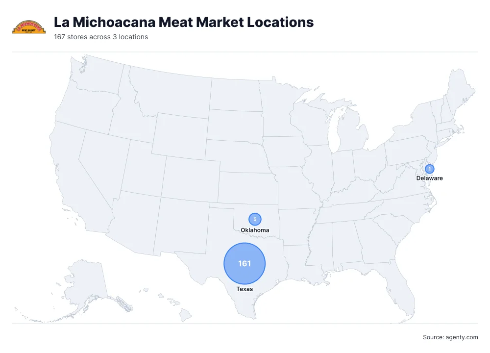 La Michoacana Meat Market Locations by State/Region