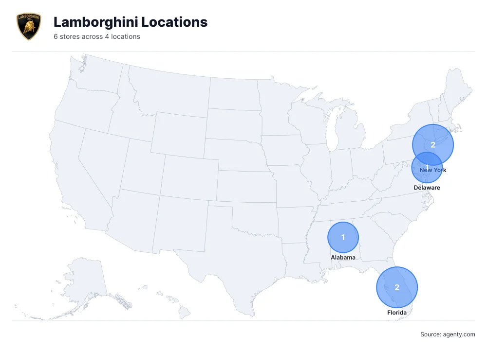Lamborghini Locations by State/Region