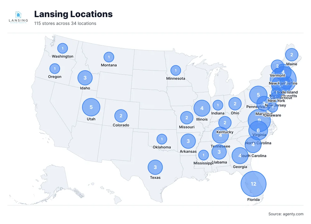 Lansing Locations by State