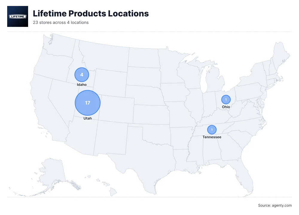 Lifetime Products Locations by State/Region