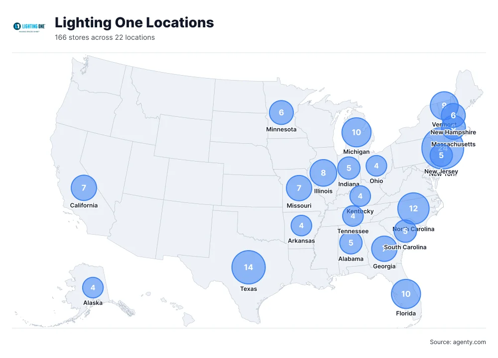 Lighting One Locations by State