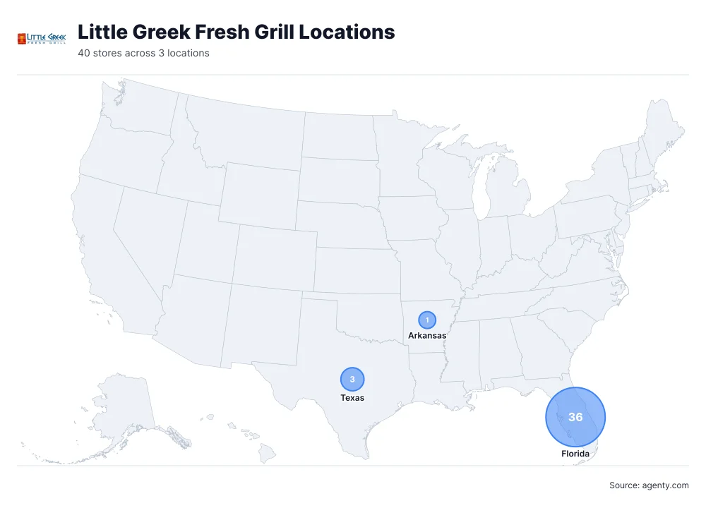 Little Greek Fresh Grill Locations by State/Region