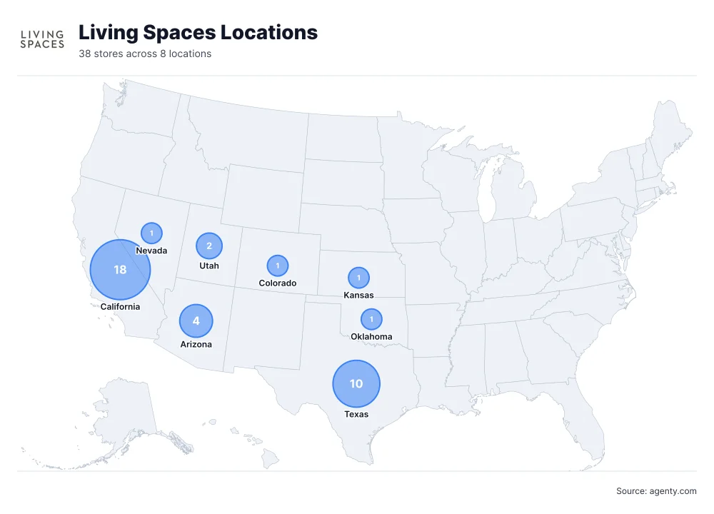 Living Spaces Locations by State