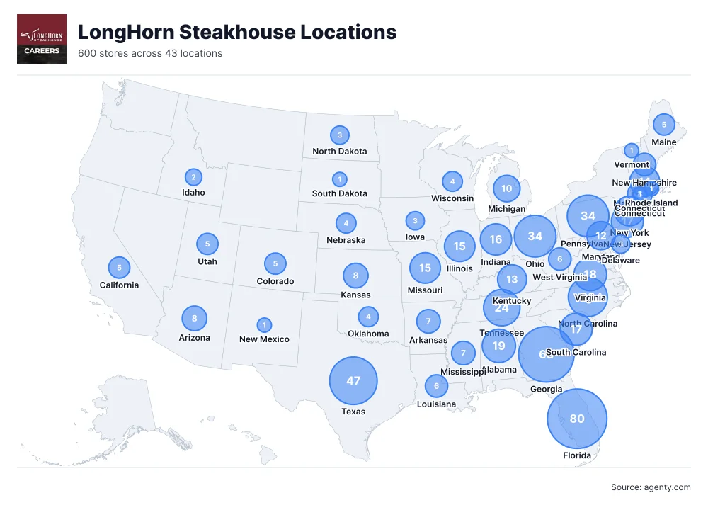 LongHorn Steakhouse Locations by State