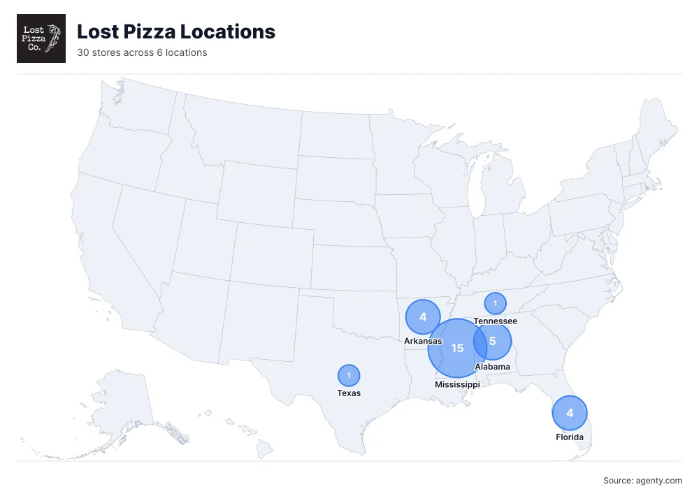 Lost Pizza Locations by State