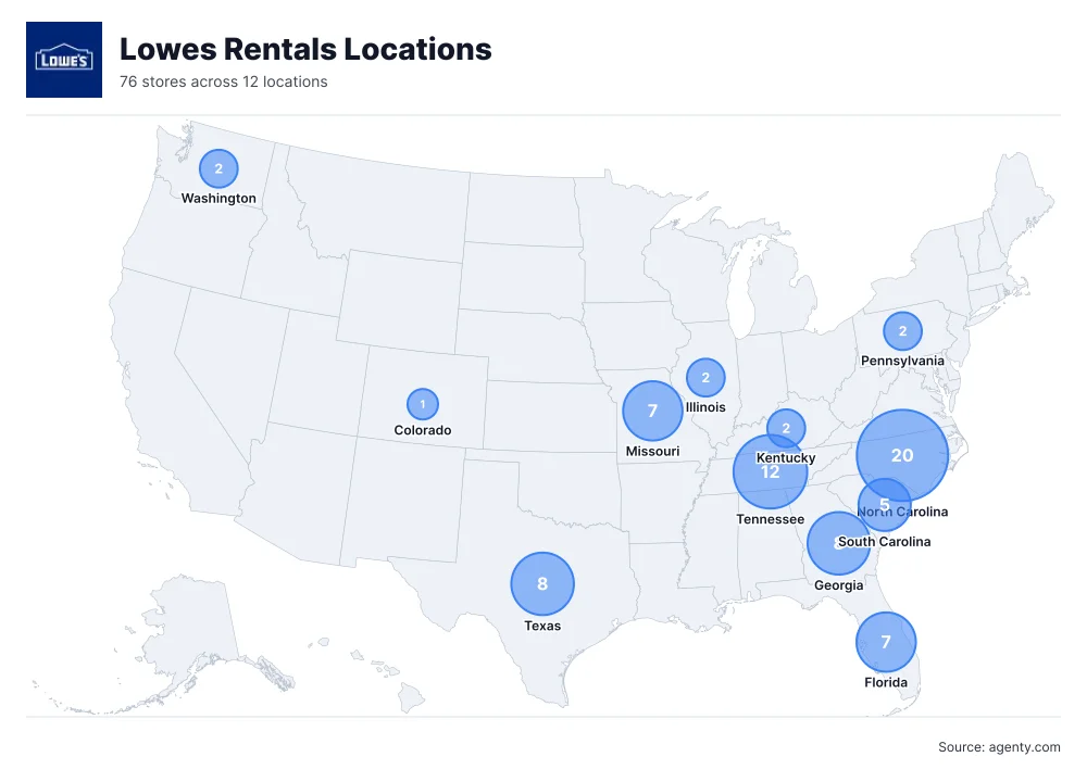 Lowes Rentals Locations by State/Region