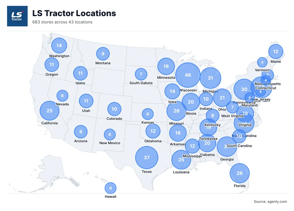 LS Tractor Locations by State
