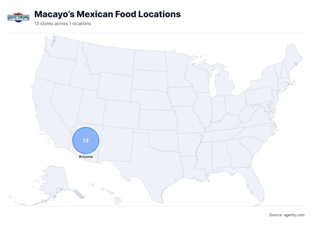Macayo’s Mexican Food Locations by State/Region