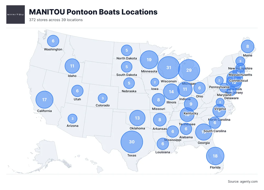 MANITOU Pontoon Boats Locations by State