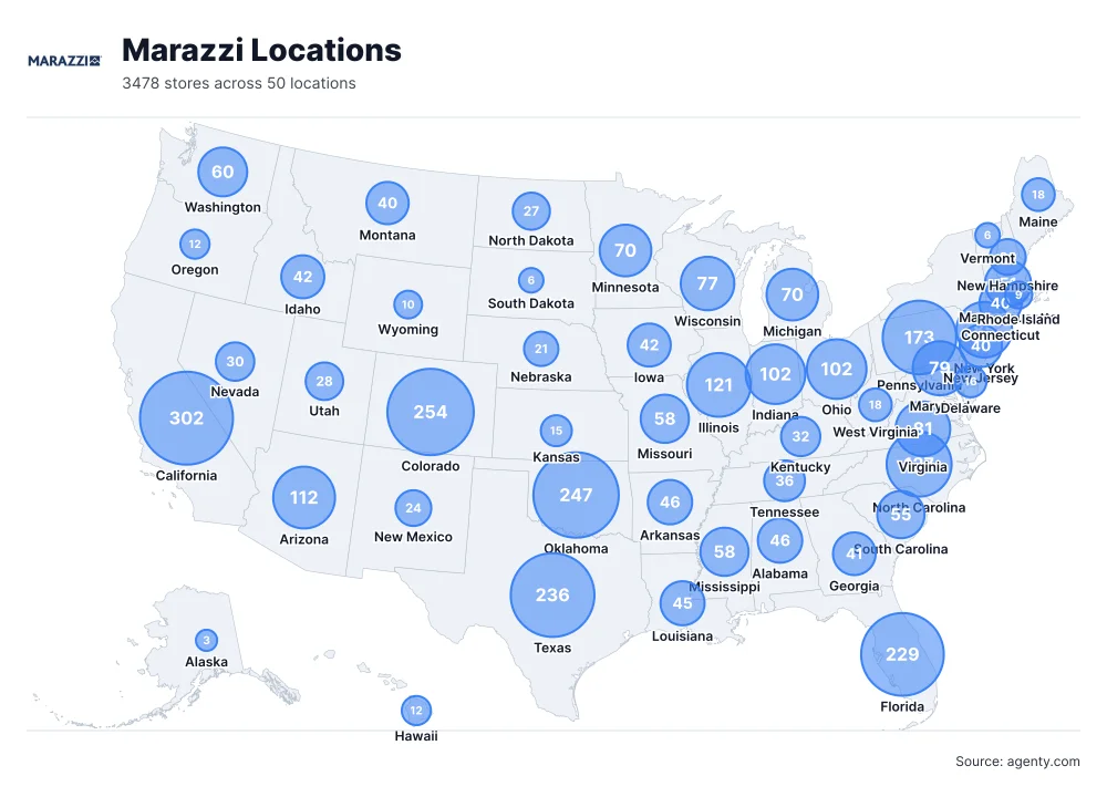 Marazzi Locations by State