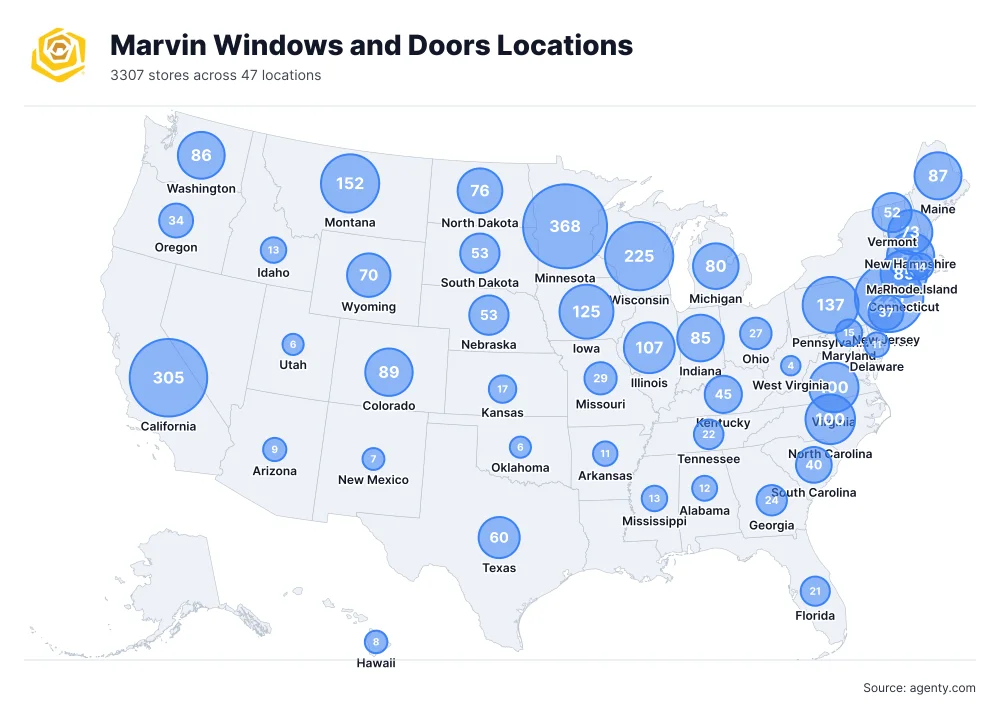 Marvin Windows and Doors Locations by State