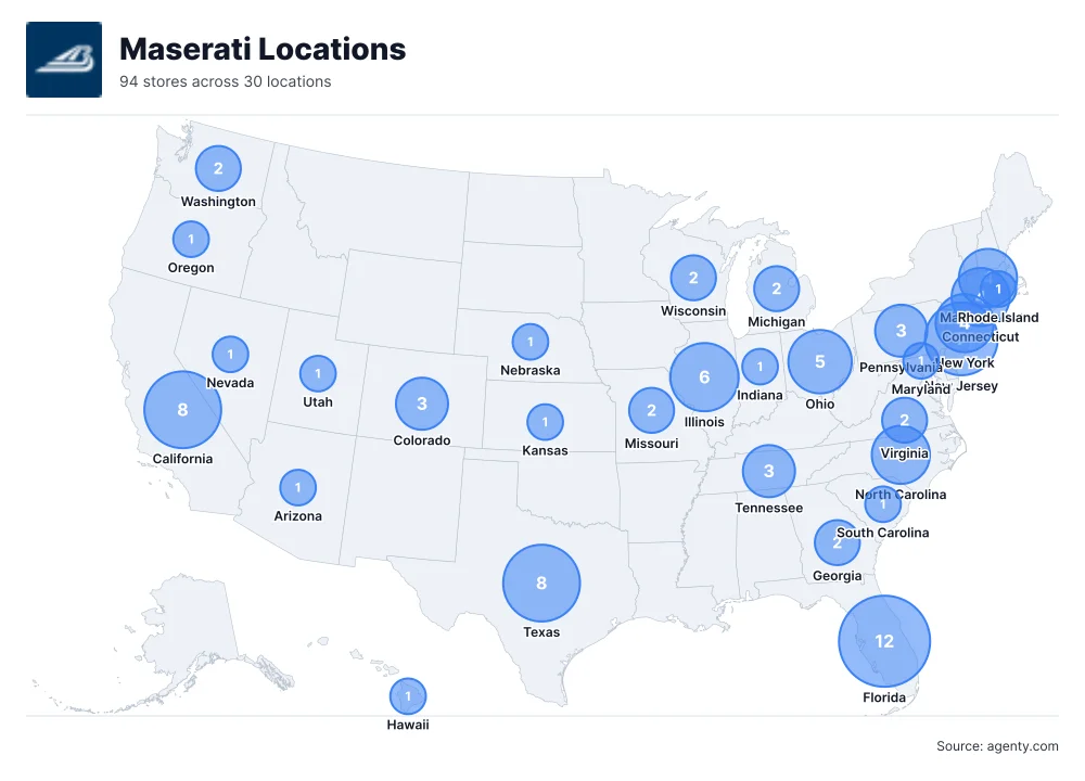 Maserati Locations by State/Region
